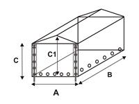 Plachta - rozměr 2,08 x1,22 x 0,92 m PVC autoplachtovina
