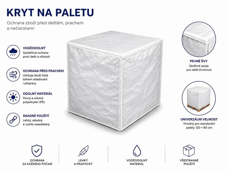 Kryt na paletu EURO - 140 x 90 x 90 cm - LDPE fólie 140g/m2