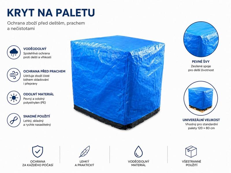 Kryt na paletu EURO - 140 x 90 x 90 cm - LDPE fólie 200g/m2