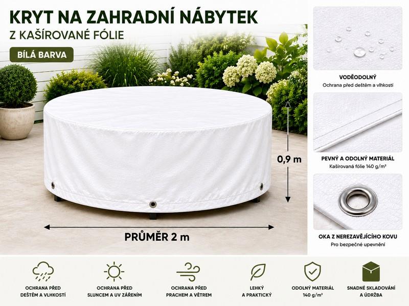 Kryt na zahradní nábytek kulatý - průměr 2m výška 0,9 m