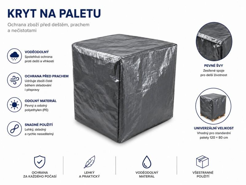 Kryt na paletu EURO - 140 x 90 x 180 cm - LDPE fólie 250g/m2