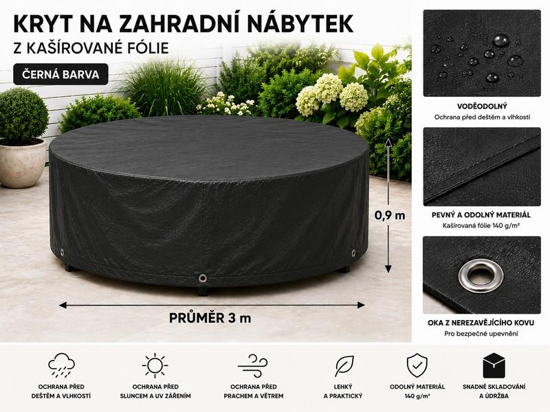 Kryt na zahradní nábytek kulatý - průměr 3m výška 0,9 m