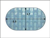 Solární plachta ovál 5,5 x  3,7m - fólie 500 mic modrá