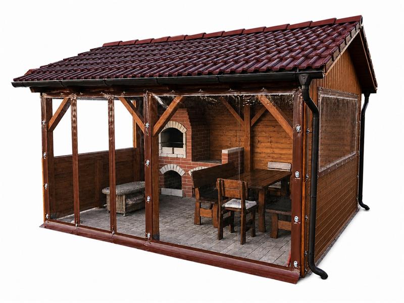 Plachta na pergolu - PVC fólie Crystal 1mm + oka + lem