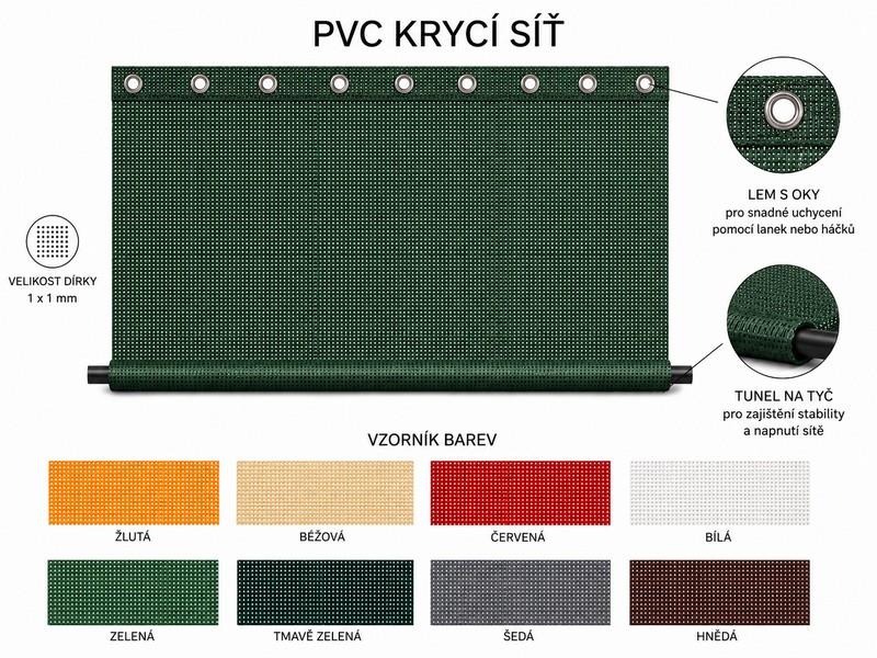 Stínící síť na pergolu - PVC síť  250g/m2