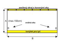 Plachta na pergolu - PVC fólie Crystal 0,5mm + oka