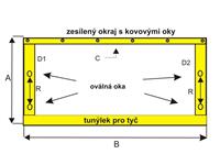 Plachta na pergolu - PVC fólie Crystal 1mm + oka + lem