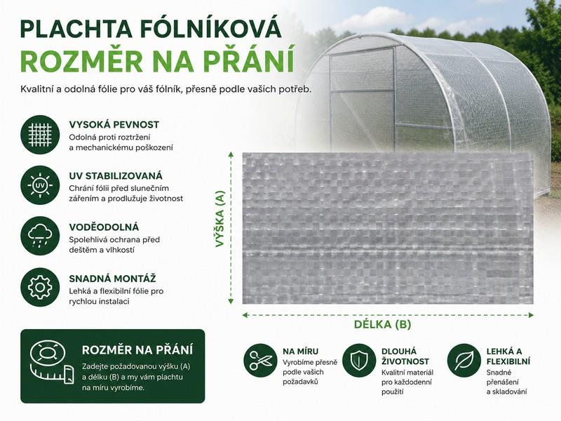 Fóliovníková plachta LD-PE tkaná -  rozměr na přání - bez lemu