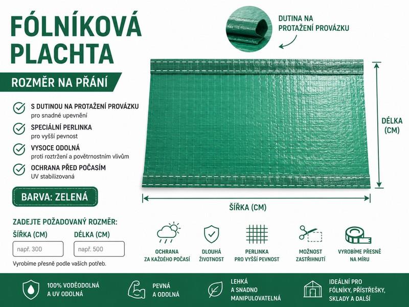 Perlinka 110g/m2 zelená - rozměr na přání -  dutina