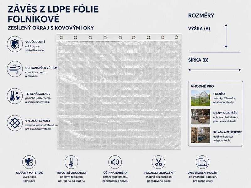 Závěs - LDPE fólie 140g/m2
