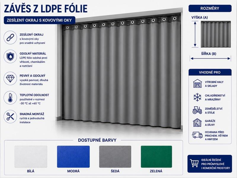 Závěs - LDPE fólie 250g/m2