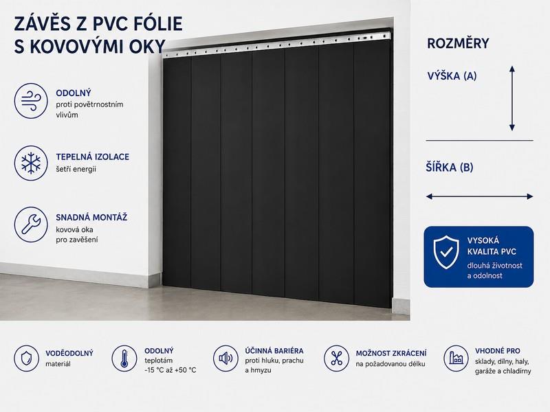 Závěs - PVC fólie 650g/m2 - nehořlavý antistatický